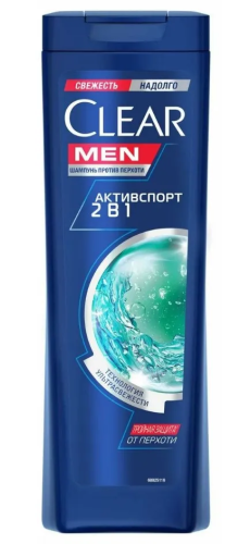 CLEAR NUTRIUM шампунь д/волос против перхоти 2в1 актив спорт 400мл